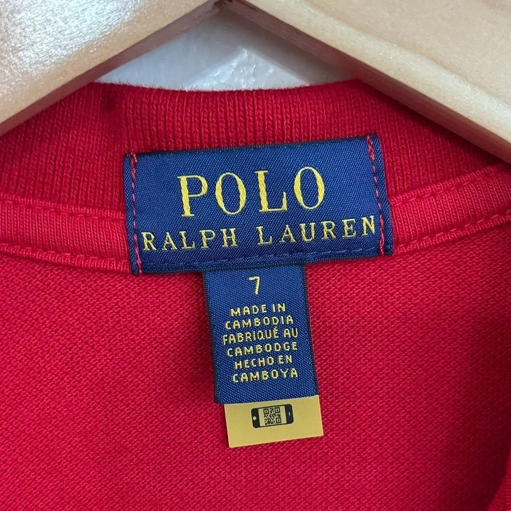 Polo Ralph Lauren Boys Preppy Polo Shirt & Shorts Set Size 7 Red Blue Seersucker